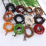 108 Mala Bead Bracelets 8MM Buddhist Prayer Sandalwood Wood Beaded Bracelet