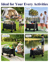 Kitsure Collapsible Wagon with Wheels, 200 lb, 28 x 17 x 36 in