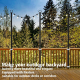 AILBTON 10Ft String Light Poles 4 Pack,Light Poles for Outside Lights,Outdoor with Fence Brackets Hanging Lights,Metal Stand Deck Patio Backyard