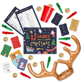 Gutter Games 12 Games of Christmas - 12 Hilarious Holiday Activities [Family Party Games Pack for Kids, Teens & Adults] - by Beat That! Game - Multicolor