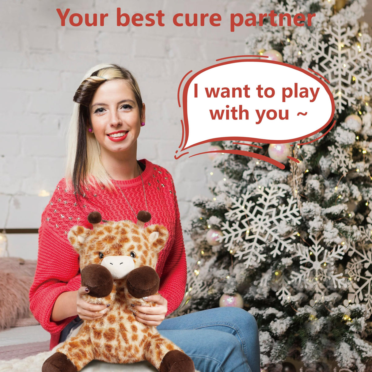 Niuniu Daddy 14" | 3.5 Pound Giraffe Weighted Plush Stuffed Animal, Heavy Giraffe Pillowfort Toys for Kids Adults, Weighted Beads for Stuffed Animals Body Pillow for Gift Birthday Christmas Holiday