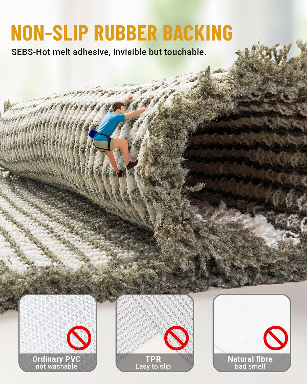 Large Waffle Bath Mat Set Non Slip, Ultra Absorbent Bath Mats for Christmas Bathroom Decor, Extra Soft Floor Bathroom Rugs Sets 2 Piece, Washable Bath Rugs Set, Green & White, 20"×47" and 16"×24"