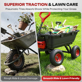Autodaya Garden Dump Cart Wagon 900 Lbs, Heavy Duty Yard Wheelbarrow