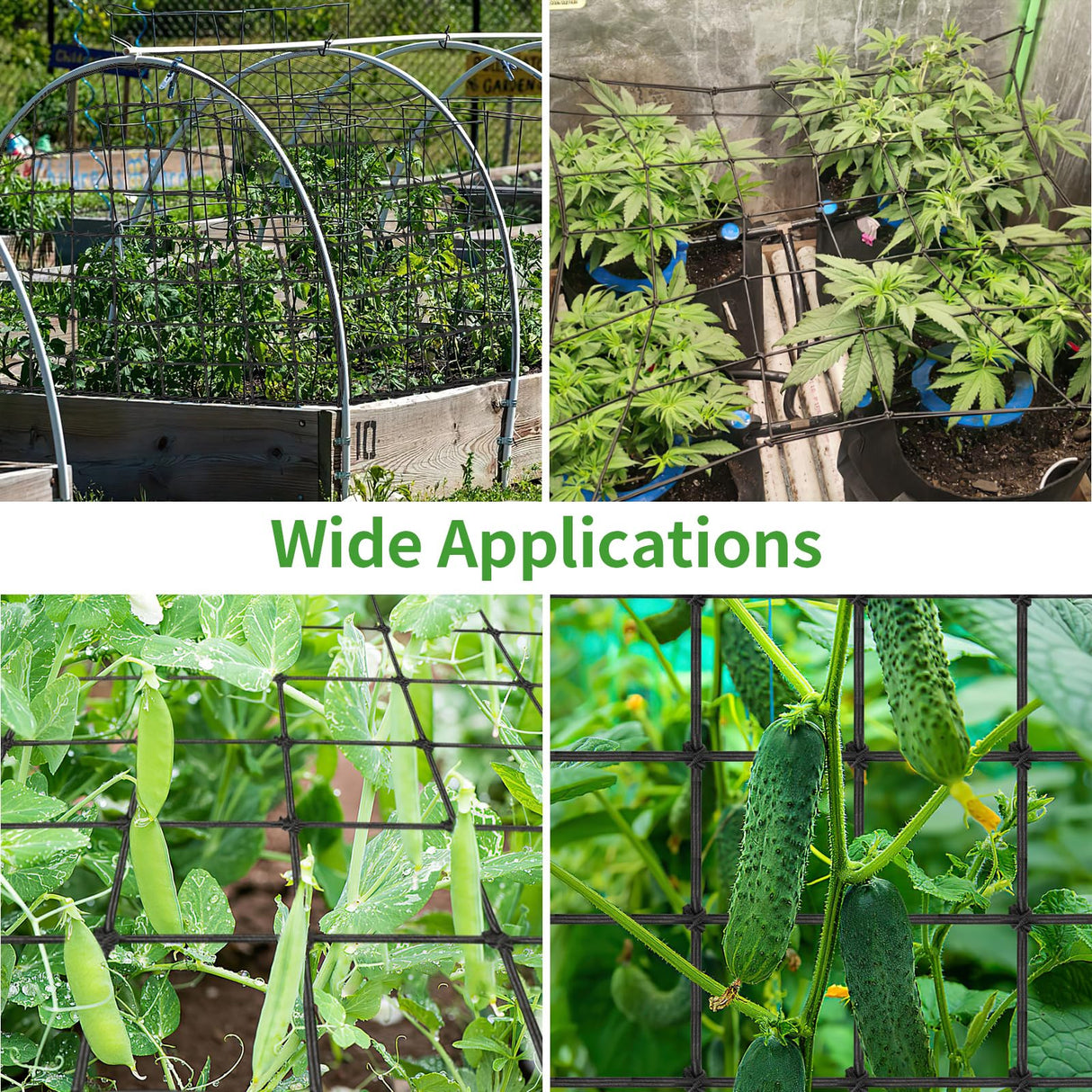 Trellis Netting, Scrog Net 4×4 ft, Heavy-Duty, Grow Tent Accessories, 2 Pcs