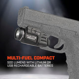 Streamlight 69424 TLR-7 X 500-Lumen Compact Tactical Weapon Light, Includes High, Low Paddle Switches and Key Kit, Black