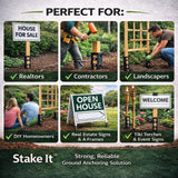 Stake It Garden Stake Anchors | No-Dig Trellis Support | 12-Inch 2-Pack