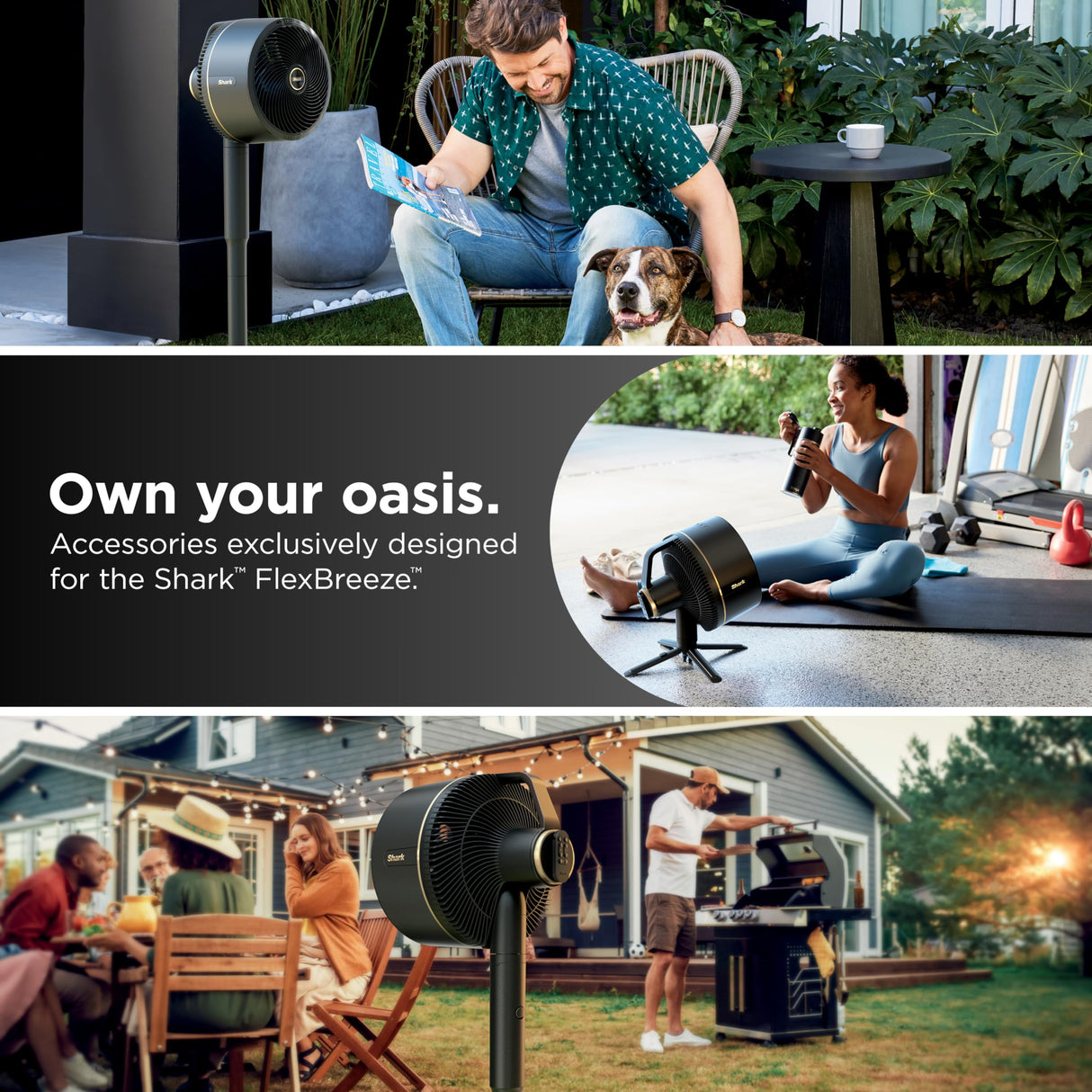 Shark FlexBreeze Fan Instacool Misting Attachment, reduces temperatures to feel up to 10 degrees cooler, FA20XMIST, Black