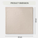 FINGERCRAFT Lace Cloth Napkins, Cotton Linen, 12 Pack, 20x20 Inch, Ivory
