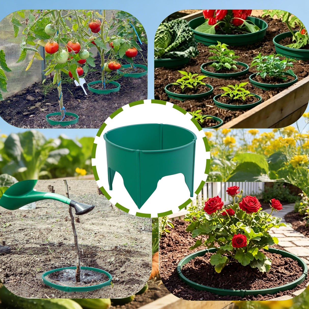 24Pcs Planting Grow Rings for Outdoor Plants, Diameter Range 8.2-15.7 Inch
