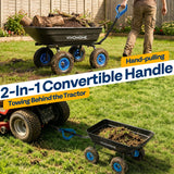 VIVOHOME 660lbs Wheelbarrow Dump Garden Cart with 2-in-1 Convertible Handle
