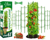 Riare 6 Pack 5.2 FT Tomato Cages for Garden, Heavy Duty Tomato Trellis