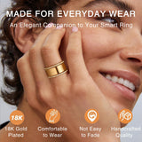 GWH Trendy 3-Pack Stackable Rings for Women - 18K Gold Plated Cubic Zirconia Simulated Diamond Oura Stack Rings for Women Size 7