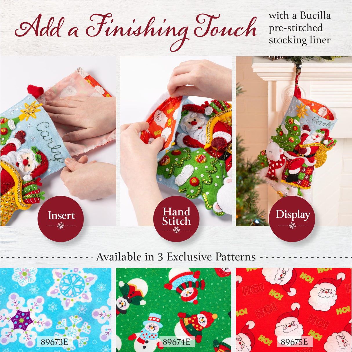 Bucilla Felt Applique 18" Stocking Making Kit, Christmas Dogs, Perfect for DIY Arts and Crafts, 89251E