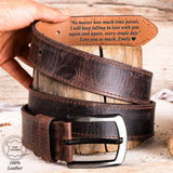 Custom Engraved Leather Belt, Personalized Genuine Leather Adjustable Strap with Hidden Message, Name, Initials, Date, Unique Gift for Husband, Father, Wedding, Anniversary, Valentine, Christmas