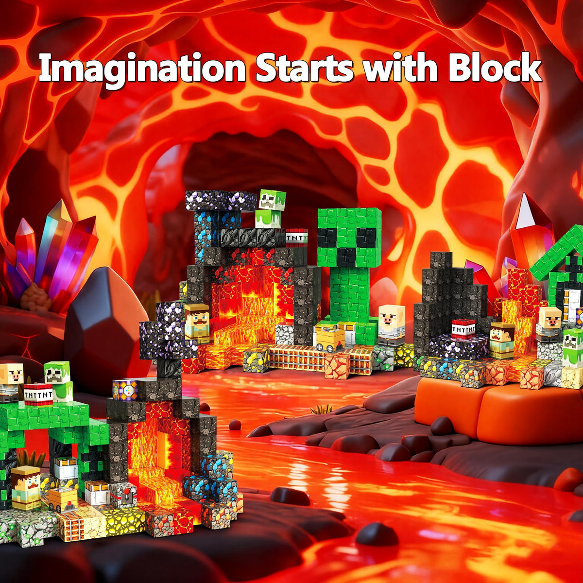 Laoren Magnetic Building Blocks STEM Toy Magnet Cubes for Kids 4-12