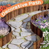 GHWIE Wooden Garden Fence Wood Garden Edging Border Decorative Landscape Border Edging,Planting Tree Fence Yard Patio Path Edging Landscape Edging Flower Bed Fences-11.8'' H x 48'' L (1PACK)