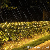 300LED Net Lights, 14.8ft x 5ft 8 Modes Connectable Christmas Outdoor String Mesh Lights, Waterproof Decorative Fairy Light Plug in for Xmas Tree Bushes Holiday Garden Wedding Party - Warm White