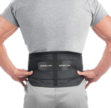 MUELLER Sports Medicine Adjustable Lumbar Back Brace with Removable Pad, Back Pain Relief Support for Men and Women, Ideal for Upper and Lower Back Pain, Sciatica, Scoliosis, Black, Small