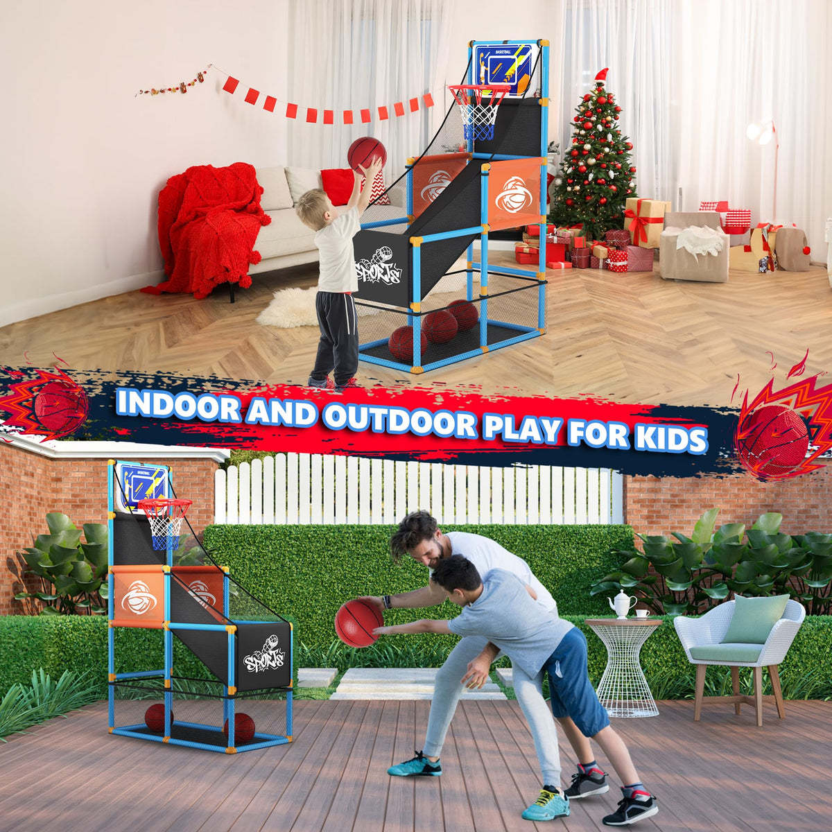Arcade Basketball Game Set Boy Toys Indoor Outdoor Kids Basketball Hoop
