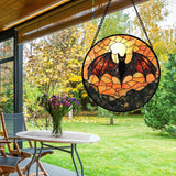 AMDERVEN Stained Glass Window Hanging, Black Bat Sun Catcher for Door Home Decor Animal Suncatcher Christmas Mother's Day Birthday Gifts for Women Men Mom and Nana 7.8 in
