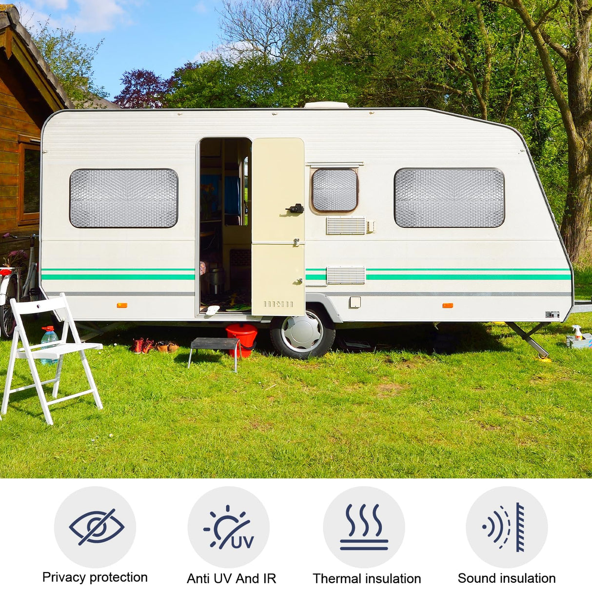 DGSL Double Reflective Bubble Foil Insulation Foam, 47IN X 10FT Window Insulation for Summer Heat Reflective Window Film for Window, Garage Door, RV, Roof