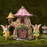 PRETMANNS Fairy Garden House Kit - Outdoor Fairy Houses for Outside with Accessories, Miniature Village Decor for Adults, Large Fairy House 7 Inch (18cm), Garden Decor Set
