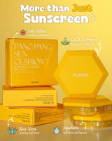 ELROEL Pang Pang Sun Cushion Plus - Korean Hypoallergenic & Lightweight Sunscreen with Puff Sponge - Broad Spectrum SPF50+ PA++++ (0.53 oz)