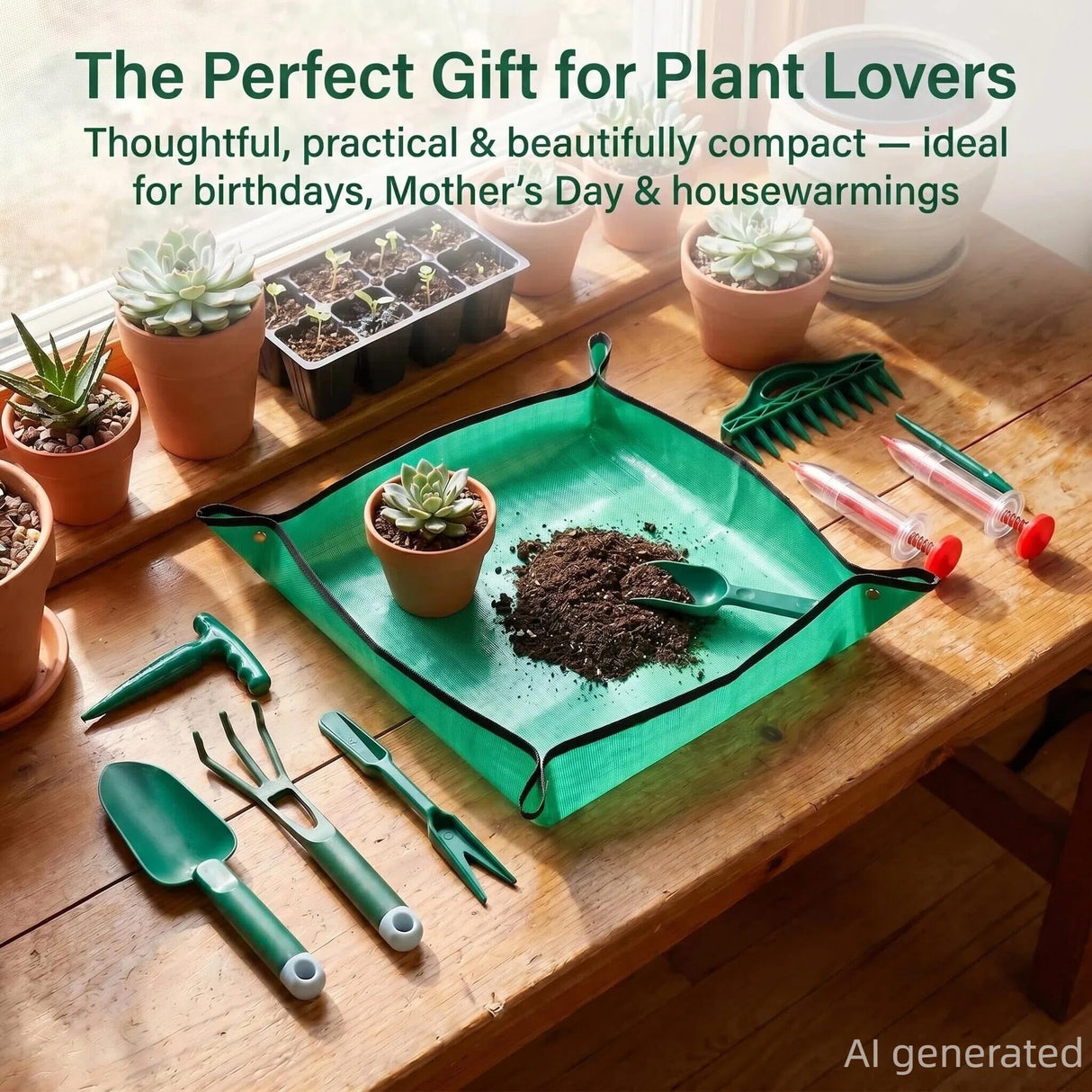 Bonsai Tools Kit 10Pcs Indoor & Outdoor Gardening Tool Potting Mat