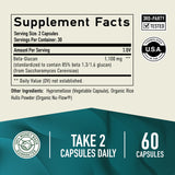 Beta Glucan Supplement 1100mg for Immunity, Skin & Gut Support | 1,3D & 1,6 Beta Glucans Extra Strength Formula | 85% Concentrated & Over 500mg Per Capsule | Non-GMO, Vegan, Gluten-Free 60ct