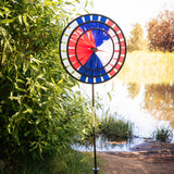 In the Breeze 14-Inch Triple Patriotic Wheel Spinner, Outdoor Ground Décor, 2847