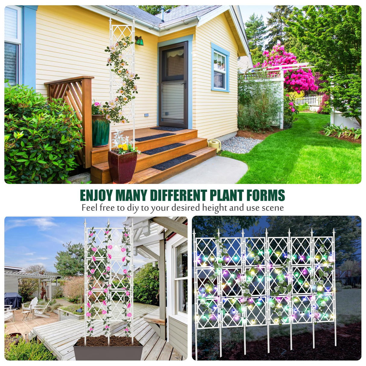 WellSign 63 Inch Metal Pipe Garden Trellis for Climbing Plants Outdoor