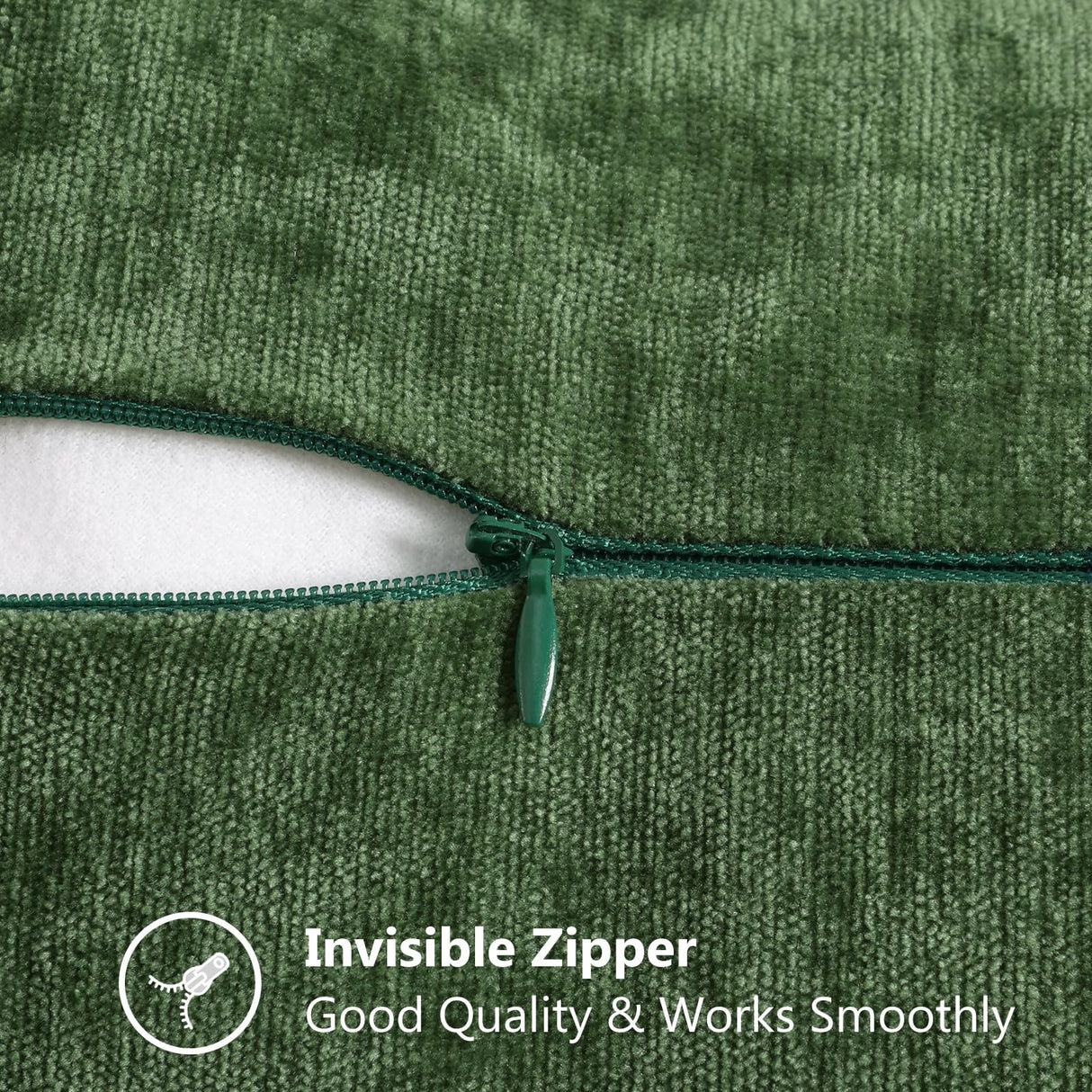 decorUhome Christmas Chenille Soft Throw Pillow Covers 24x24 Set of 2, Farmhouse Velvet Neutral Decorative Euro Fall Pillow Covers with Stitched Edge for Couch Sofa Bed Home Decor, Forest Elf