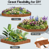 MTART Metal Garden Edging for Landscaping, Sturdy Corrugated Edging Border for DIY Flower Bed, Lawn and Landscape Edging (Rusty, 12"×20Ft)