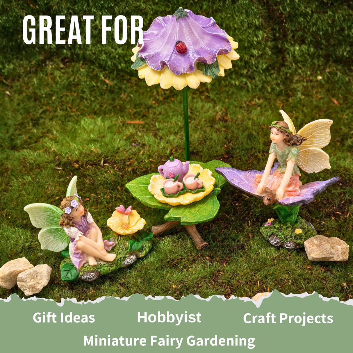PRETMANNS Fairy Garden Accessories Outdoor Kit