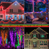 Joomer Christmas String Lights - 66FT 200LED RGB String Lights with Remote, Waterproof Outdoor Indoor with Timer Memory Function for Tree, Yard, Christmas Decor (Non-Connectable)