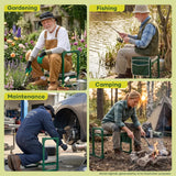 Saker Garden Kneeler and Seat Foldable Gardening Stool with Extendable Legs & Thickened Pad, Tool, Heavy Duty 400lbs Support for Elderly, Gardening, Outdoor Use