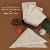 Ruvanti Linen Napkins Set of 12, 18x18 Cloth Napkins, Cotton Linen Blend Napkins Cloth Washable, Soft, Reusable Dinner Napkins for Wedding, Parties, Christmas, Thanksgiving, Everyday Use - Natural