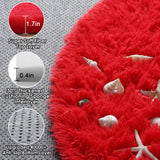ONASAR Red Round Area Rug 4x4, Soft Bedroom Circle Rugs Floor Mat for Kids Girls Teen Room, Kawaii Fluffy Plush Shaggy Carpet for Nursery Living Room Playroom Christmas Home Decor Princess Castle