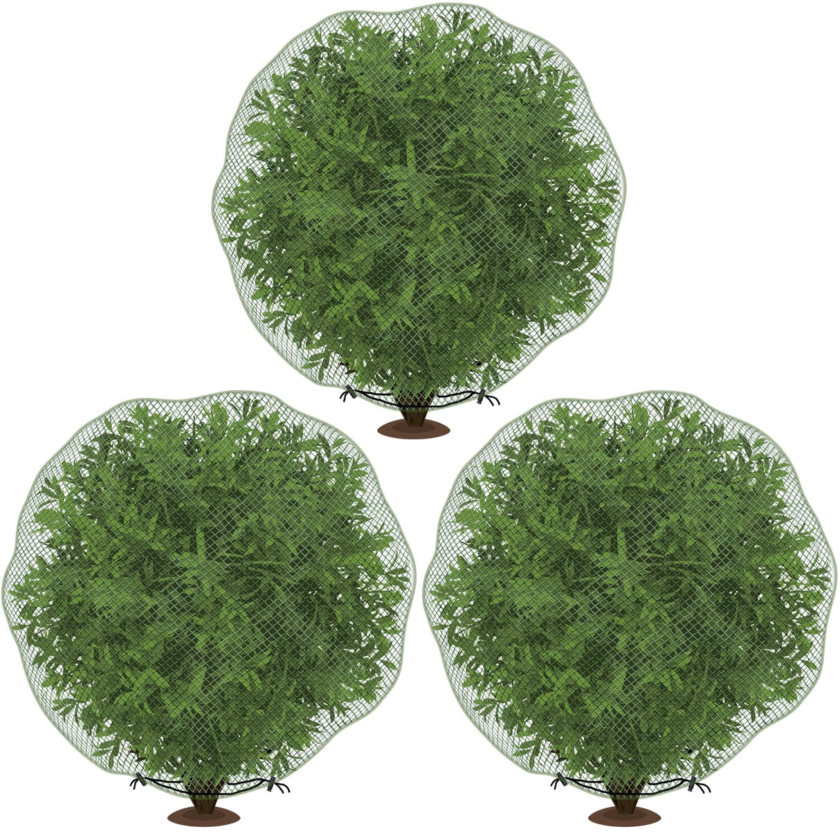 codree 3 Pcs Deer Netting for Shrubs- 7.8 x 7.8 Ft Deer Plant Netting Cover- Reusable Garden Plants Mesh Netting to Protect Undershrub Plant from Deer, Birds and Other Animals