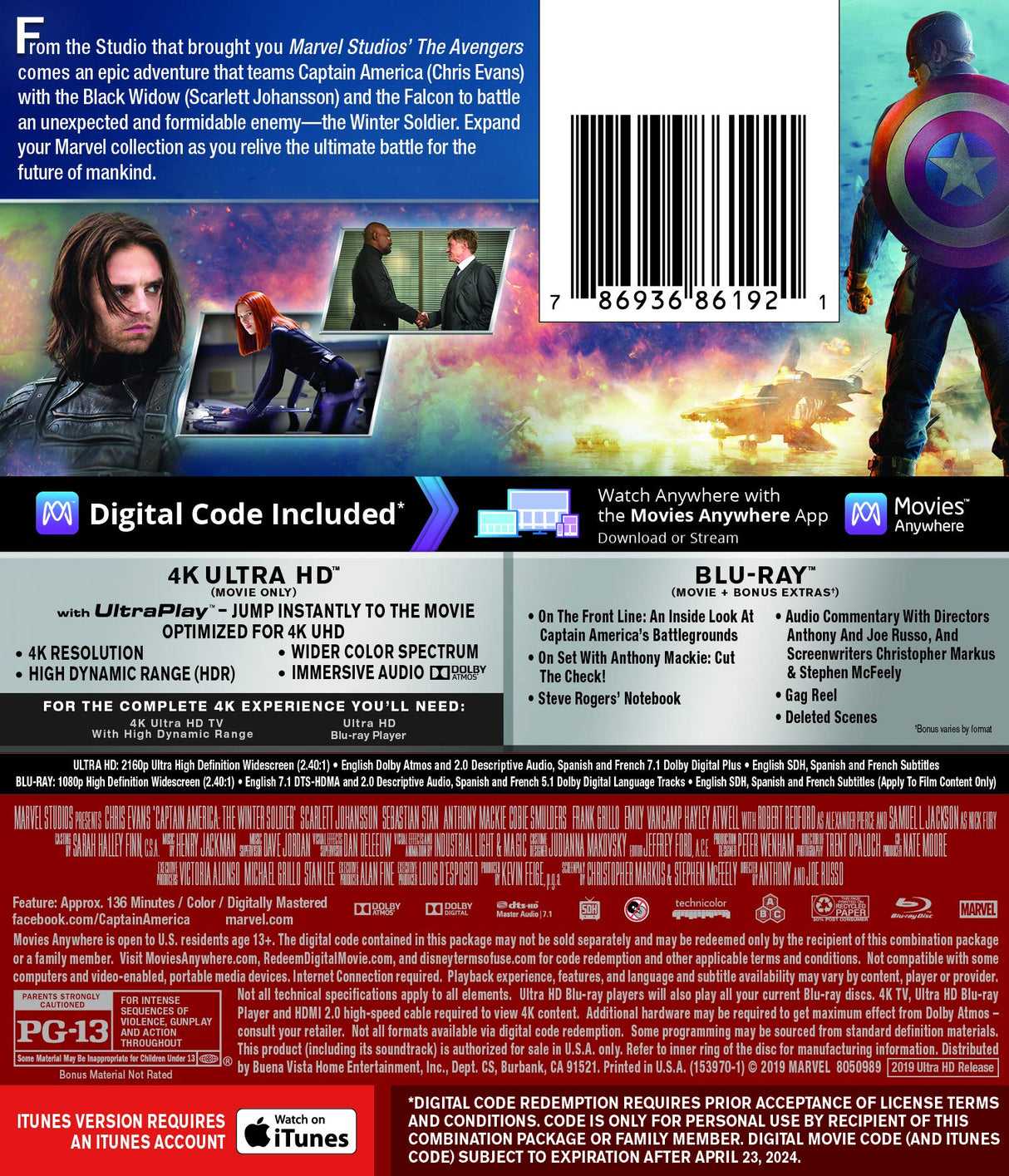 Captain America: The Winter Soldier [Blu-ray]