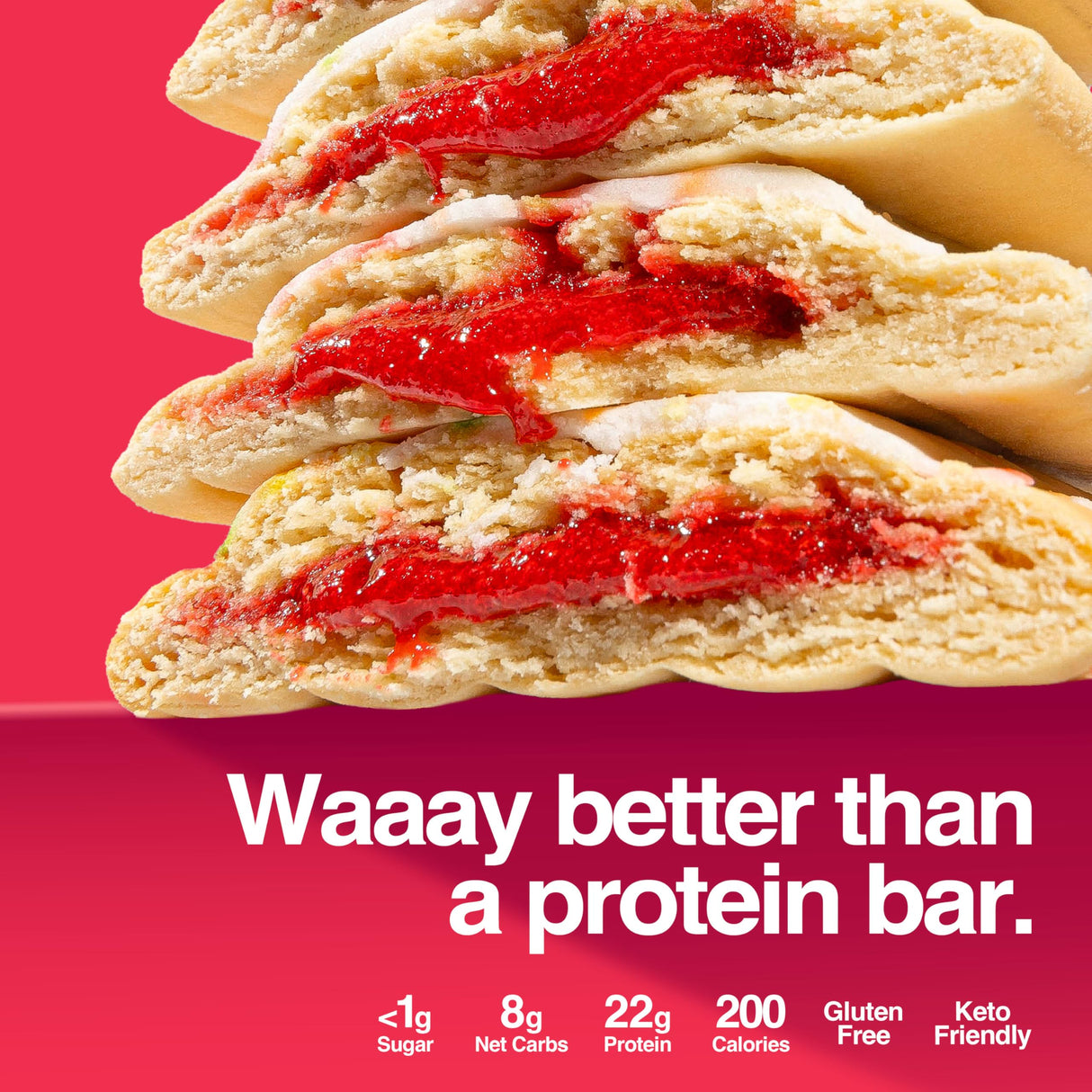 Legendary Foods 22g Protein Pastry+ Premium Low Carb Meal Replacement Bar - Low Glycemic, Gluten Free Protien Snacks - Healthy Keto Snack Box, 8x Zero Sugar Energy Bars - Bariatric Diabetic Friendly