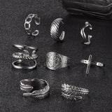 LOLIAS 16Pcs Stackable Stainless Steel Rings Jewelry for Women Non Tarnish