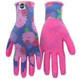 Miracle-Gro Women's Nitrile Coated Grip Floral Pattern Gardening Work Gloves 3-Pack, Extreme Comfort, Excellent Grip, Water Resistant, Pink/Purple, Medium, (MG37126/WML)