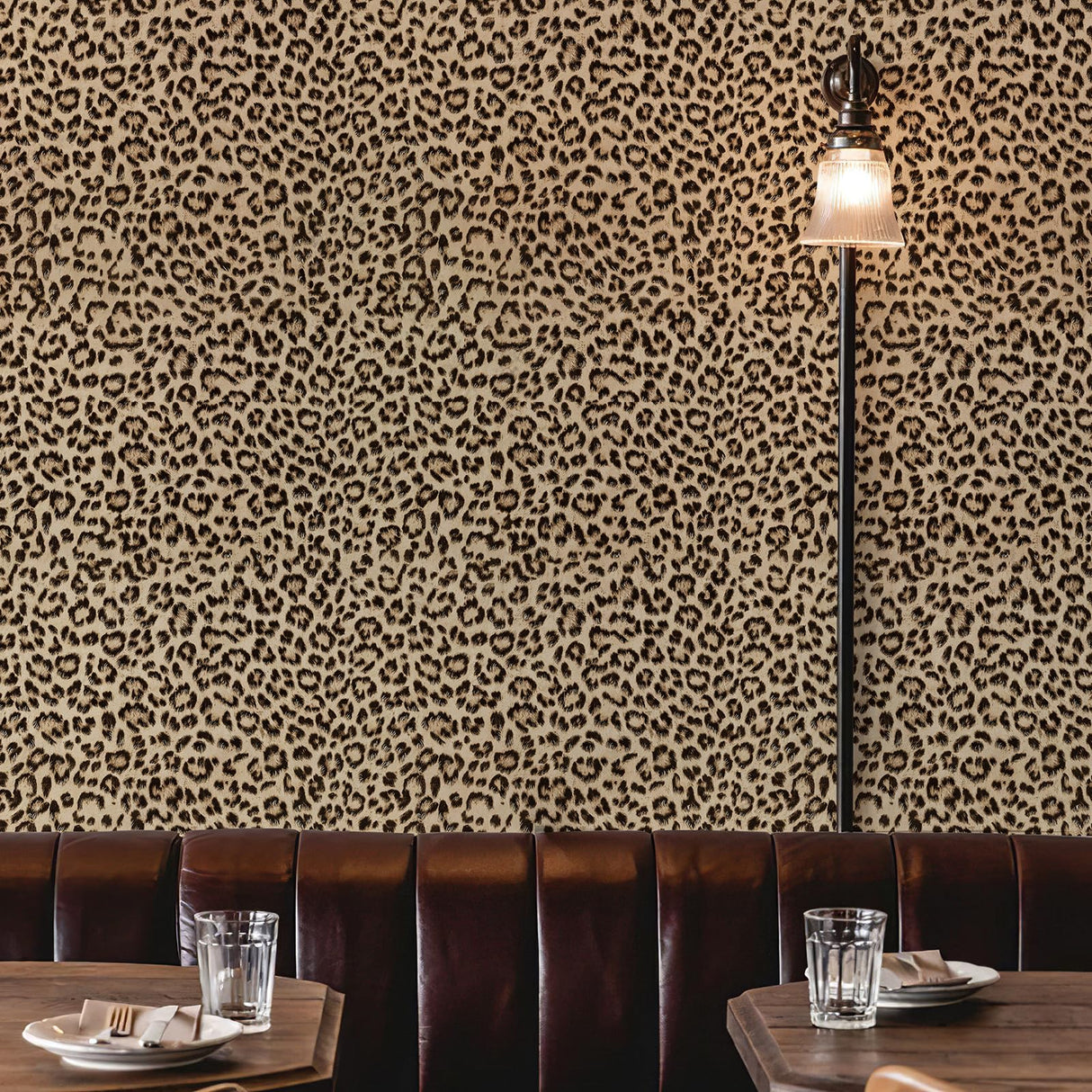 JiffDiff Leopard Print Peel and Stick Wallpaper, Waterproof Removable Self Adhesive Textured Wall Paper, Yellow Unique Funky Cheetah Contact Paper for Bedroom and Bathroom 240"X17.3"(28.8 sq. ft)