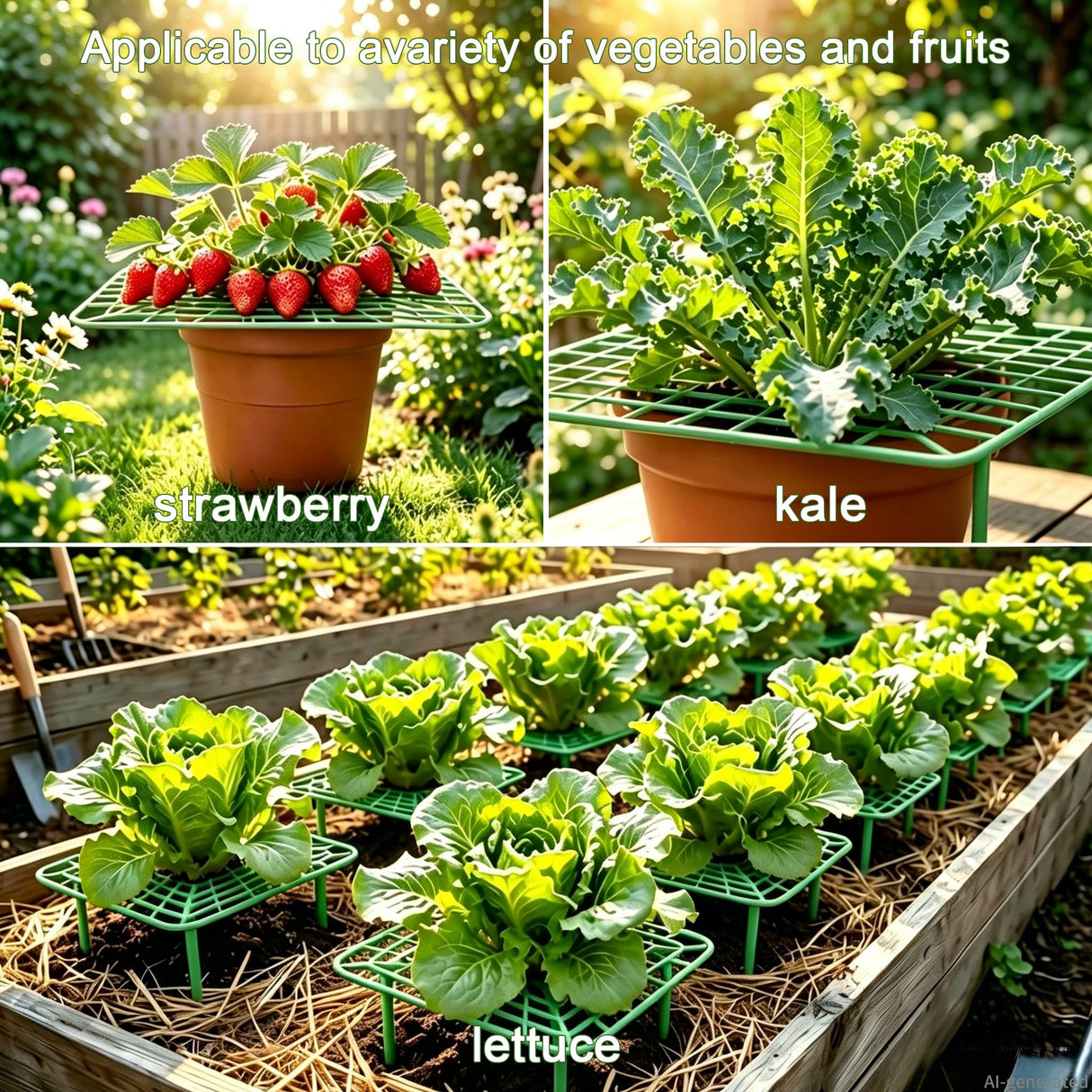 AWUREYIT 10 Pack Plastic Strawberry Plant Support Stands – Garden Wire-Style Frames for Raised Beds and Pots – Lightweight Stake Holders for Flower and Vegetable Plants – Outdoor and Indoor Gardening