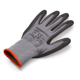 Amazon Basics Micro-Foam Nitrile Coated Safety Work Gloves, Nylon Liner Fiber, Touch Screen Compatible, Grey, Size 9, Large, 6-Pack