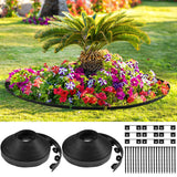 Sasylvia 2.5 Inch x 200 FT Landscape Edging Kit Garden Edging Border with 120 Spikes 10 Connectors Flexible Plastic Edge Border for Landscaping Lawn Garden Flower Beds Yard Paver Pathway(Black)