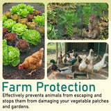 EcoBrisa 13.8x118" Plant Protectors from Animals, 2Roll Metal Mesh Plant Cages for Outdoor Plants Chicken Wire Cloche Wire Mesh for Garden Fence Kit with Ground Stakes & Nylon Tie,Gloves,Plier (Green)