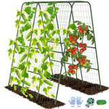 Cucumber Trellis for Raised Bed, 63" Heavy Duty U-Shape Garden Trellis for Climbing Plants Outdoor, Rustproof Plastic Metal Arch Vegetables Trellis Plant Support for Vine, Fruits, Beans and Flowers