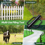 T Post Driver 12 LB, Fence Post Driver with Handles, Heavy Duty Metal Post Pounder for Wooden Posts U-Channels, 17 inch Steel Pile Driver for Farm Garden Orchard, Easy Use Fence Post Digger